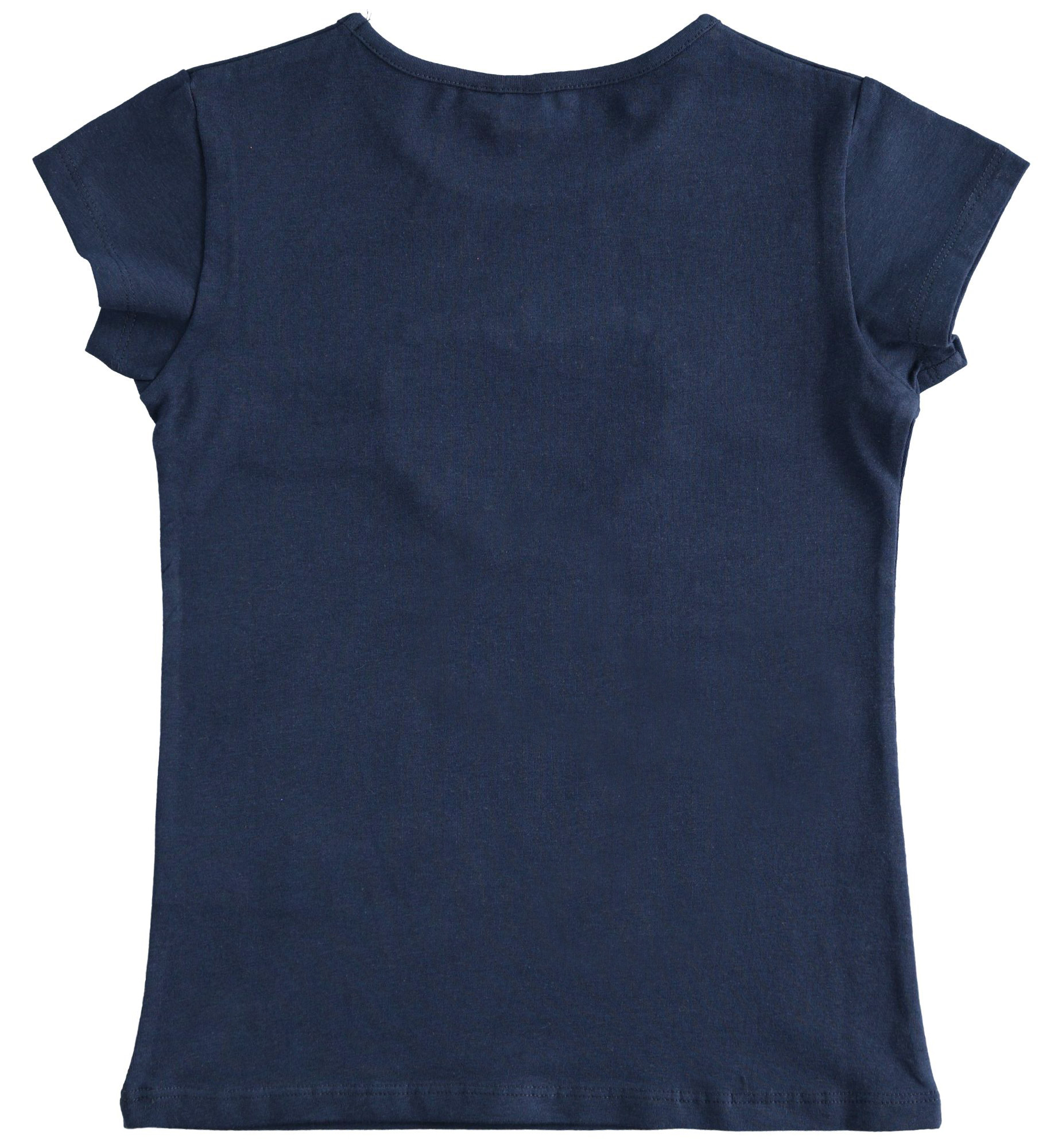 iDO T-SHIRT DLA DZIEWCZYNKI, GRANATOWY Z APLIKACJĄ (R. 128-152)