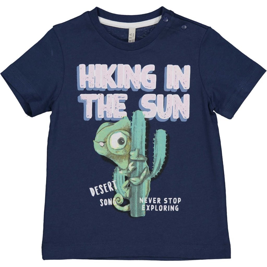 BIRBA GRANATOWY T-SHIRT NIEMOWLĘCY, CHŁOPIĘCY Z NADRUKIEM (R.74-24M)