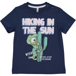 BIRBA GRANATOWY T-SHIRT NIEMOWLĘCY, CHŁOPIĘCY Z NADRUKIEM (R.74-24M)