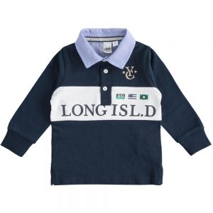 iDO POLO NIEMOWLĘCE CHŁOPIĘCE, GRANATOWE Z NADRUKAMI (R. 24M)