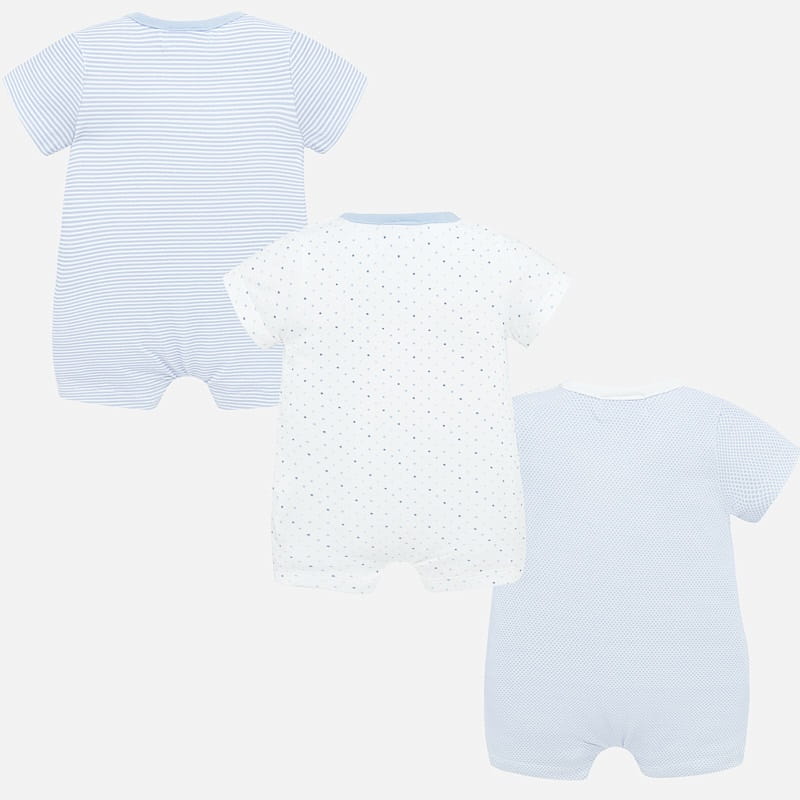 MAYORAL ZESTAW 3 PIŻAMEK NA NOWORODKA, NIEBIESKI