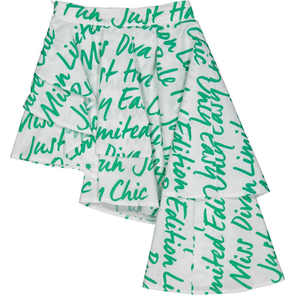 TRYBEYOND SPÓDNICA DLA DZIEWCZYNKI, BIAŁO-ZIELONA (R. 110-140)