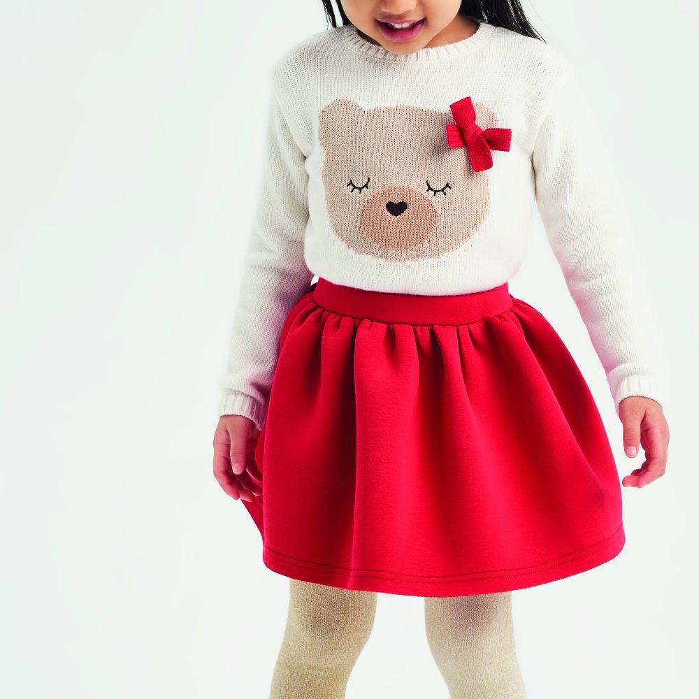 Sweter świąteczny z misiem dla dziewczynki
