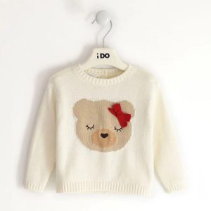 Sweter świąteczny z misiem dla dziewczynki