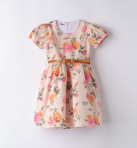 Elegancka sukienka dziewczęca z paskiem