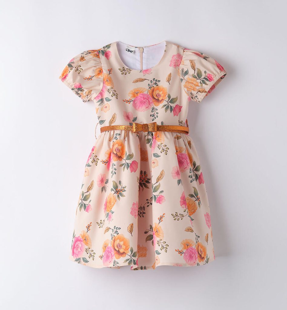 Elegancka sukienka dziewczęca z paskiem