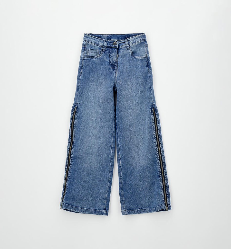 szerokie jeansy dla dziewczynki