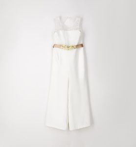 Elegancki, modny kombinezon dla dziewczynki, spodnium na komunię