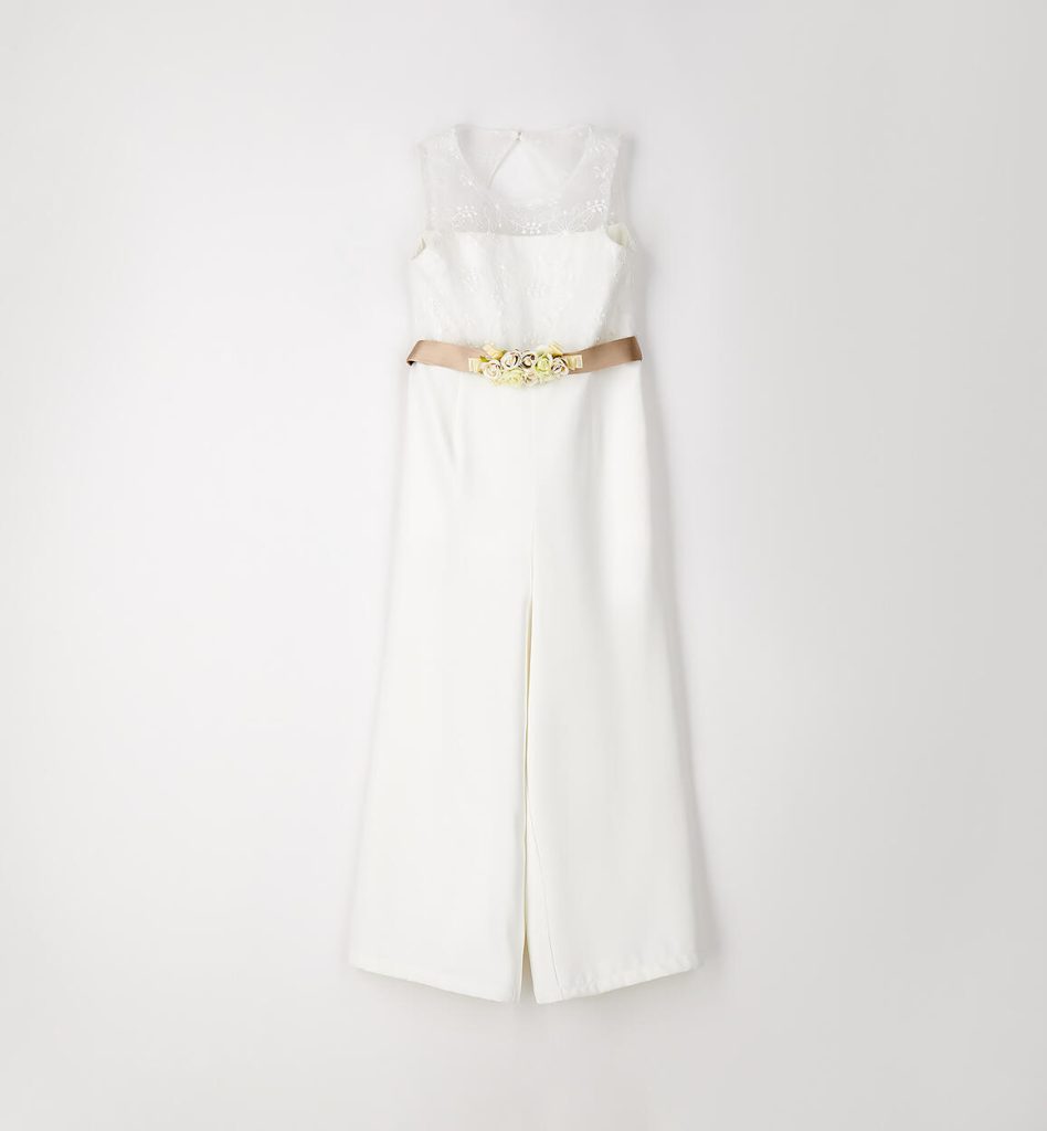 Elegancki, modny kombinezon dla dziewczynki, spodnium na komunię