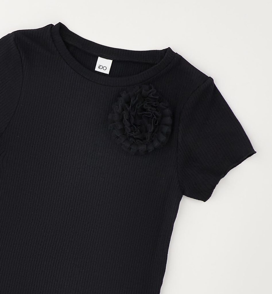 t-shirt prążkowany dla dziewczynki